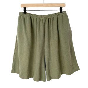 Vintage USA High Rise Sage Green Athletic Sweat-Shorts Relaxed Fit Comfy Shorts